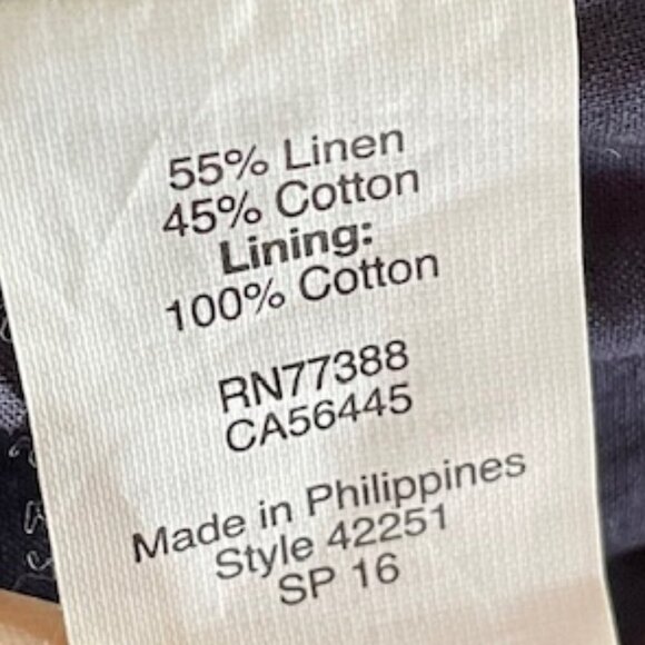 J. CREW Classic Navy Orange Stripe Elastic Waist Linen Mini Sidewalk Skirt 10 - Picture 14 of 14